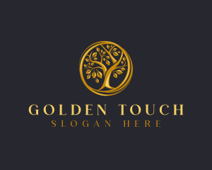 Gold - Gold Nature Tree logo design