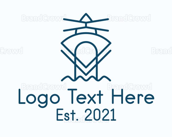 Blue Geometric Lighthouse Logo