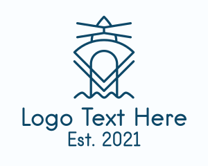 Maritime - Blue Geometric Lighthouse logo design