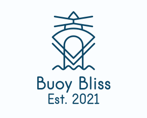 Buoy - Blue Geometric Lighthouse logo design