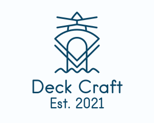 Deck - Blue Geometric Lighthouse logo design