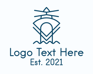 Bay - Blue Geometric Lighthouse logo design