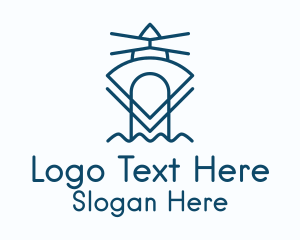 Blue Geometric Lighthouse Logo