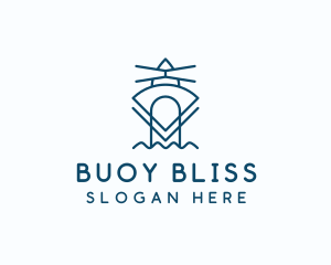 Blue Geometric Lighthouse logo design