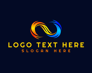 Swoosh - Infinity Wave Loop logo design