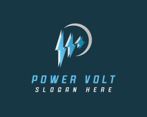 Lightning Bolt Electric Power logo design