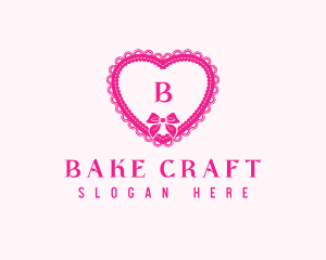 Heart Lace Ribbon logo design