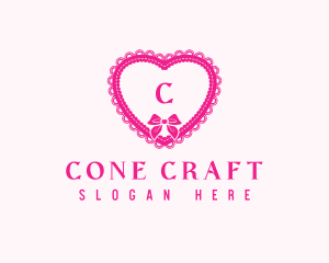 Heart Lace Ribbon logo design