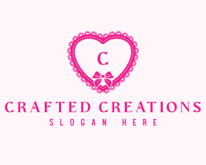 Heart Lace Ribbon logo design