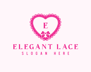 Lace - Heart Lace Ribbon logo design