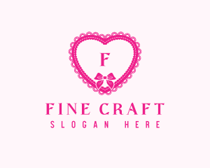 Heart Lace Ribbon logo design