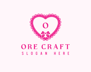 Heart Lace Ribbon logo design