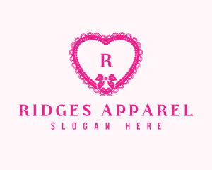 Heart Lace Ribbon logo design