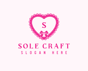 Heart Lace Ribbon logo design