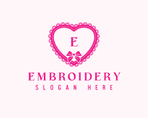 Heart Lace Ribbon logo design