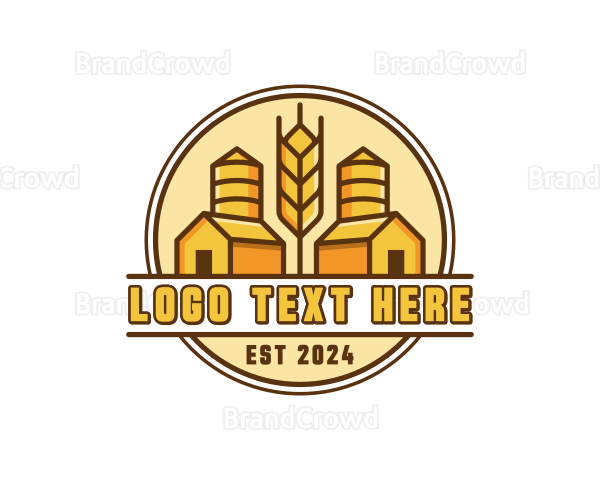 Agriculture Wheat Farmer Logo