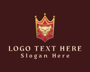 Online Gaming - Gold Lion Shield logo design