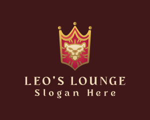 Leo - Gold Lion Shield logo design