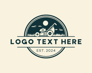 Badge - Yard Grass Lawn Mower logo design