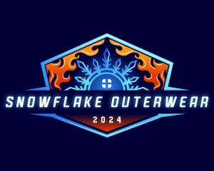 Fire Snowflake HVAC logo design