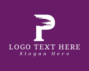 Brush Stroke Paint Letter P Logo