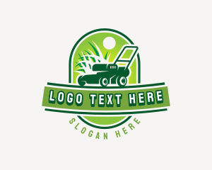 Grass Lawn Cutting Logo