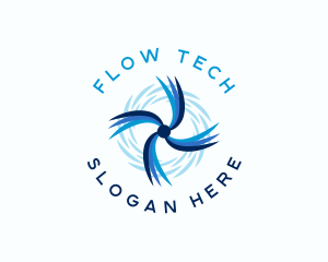 Flow - Fan Swirl Breeze logo design