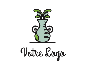 Flower Vase Pot Plant Logo