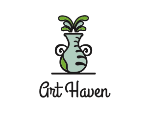 Flower Vase Pot Plant logo design