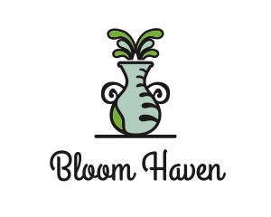 Flower Vase Pot Plant logo design