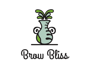 Flower Vase Pot Plant logo design