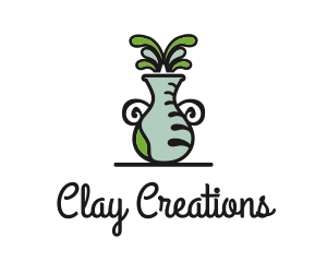 Pottery - Flower Vase Pot Plant logo design