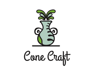 Flower Vase Pot Plant logo design