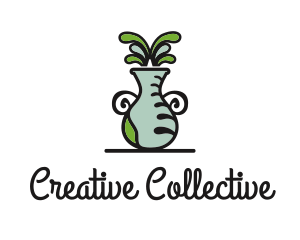 Flower Vase Pot Plant logo design