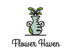 Blossoming - Flower Vase Pot Plant logo design