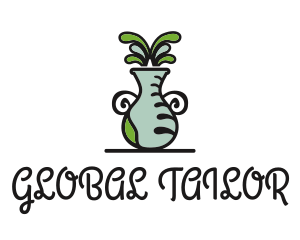 Flower Vase Pot Plant logo design