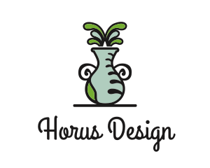 Flower Vase Pot Plant logo design