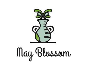 Flower Vase Pot Plant logo design