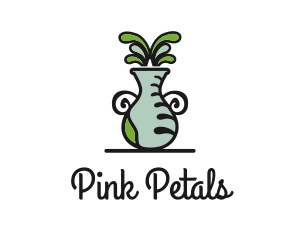 Flower Vase Pot Plant logo design