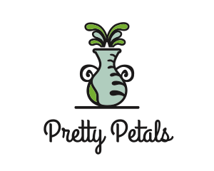 Flower Vase Pot Plant logo design