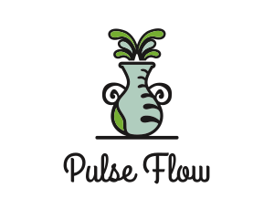 Flower Vase Pot Plant logo design