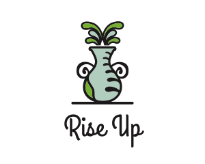 Flower Vase Pot Plant logo design