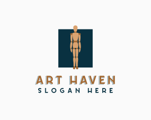 Wood Mannequin Figure logo design