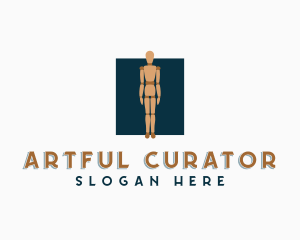 Wood Mannequin Figure logo design