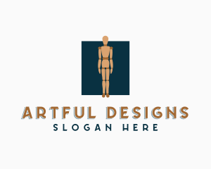 Wood Mannequin Figure logo design