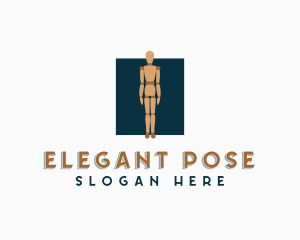 Pose - Wood Mannequin Figure logo design