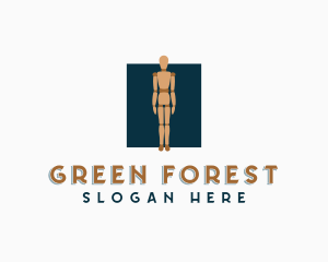 Wood Mannequin Figure logo design