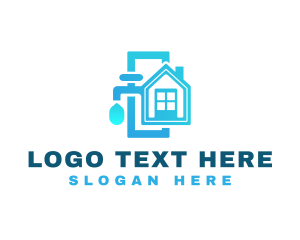 Water - Water Faucet Plumbing logo design