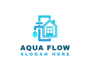 Waterworks - Water Faucet Plumbing logo design