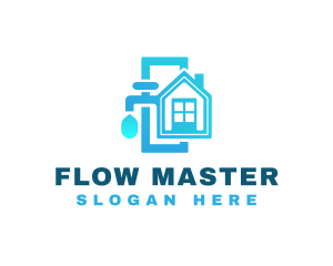 Water Faucet Plumbing logo design